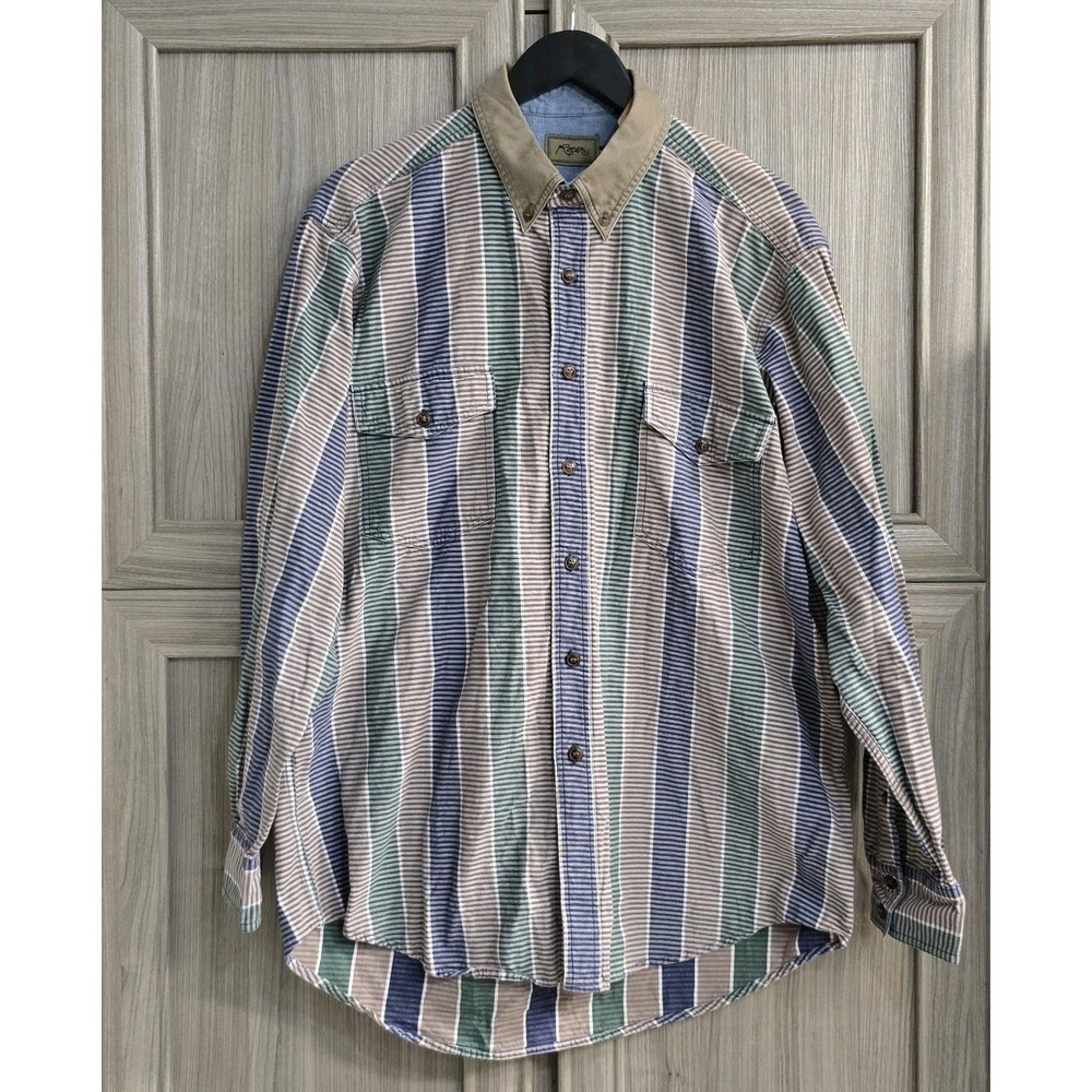 Roper Mens Western Button Down Dress Shirt Long Sleeve Multi-Stripe